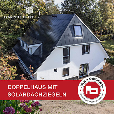 Doppelhaus mit Solardachziegeln | Stapelfeldt Bauunternehmung Geesthacht
